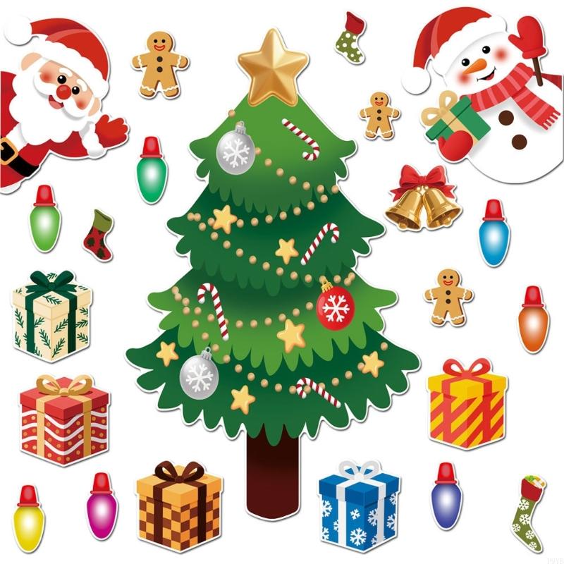 Christmas Refrigerator Magnets Christmas Tree Magnets for Refrigerator Stickers Decoration Stickers for Fridge for P9YB