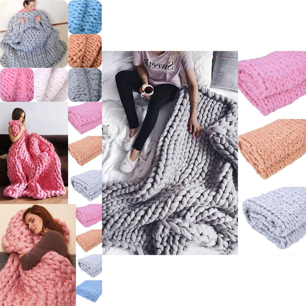 Luxurious Chunky Knitted Blanket With Soft Merino Wool For Cozy Winter Nights
