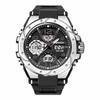 SANDA WR 50M Men's Multifunctional Dual Display Luminous Quartz Watch with Digital and Analog Timekeeping Durable Strap