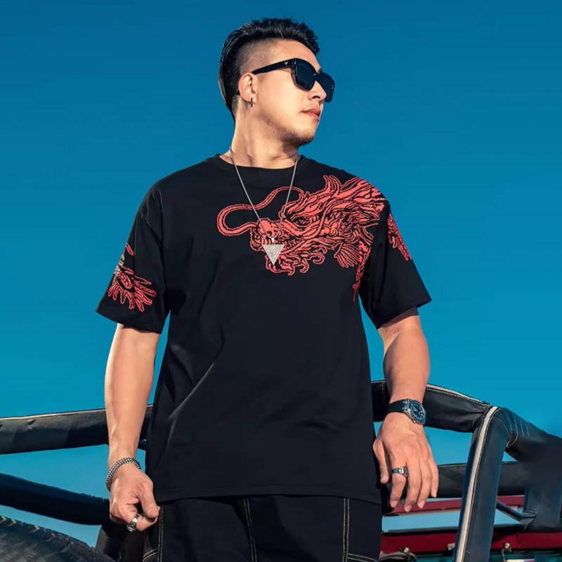 Stretch Fit Anti-wrinkle Loose Men's Short-sleeved Ice Cool Feeling Fashion Short-sleeved Top Cotton Comfortable Lightweight T-shirt