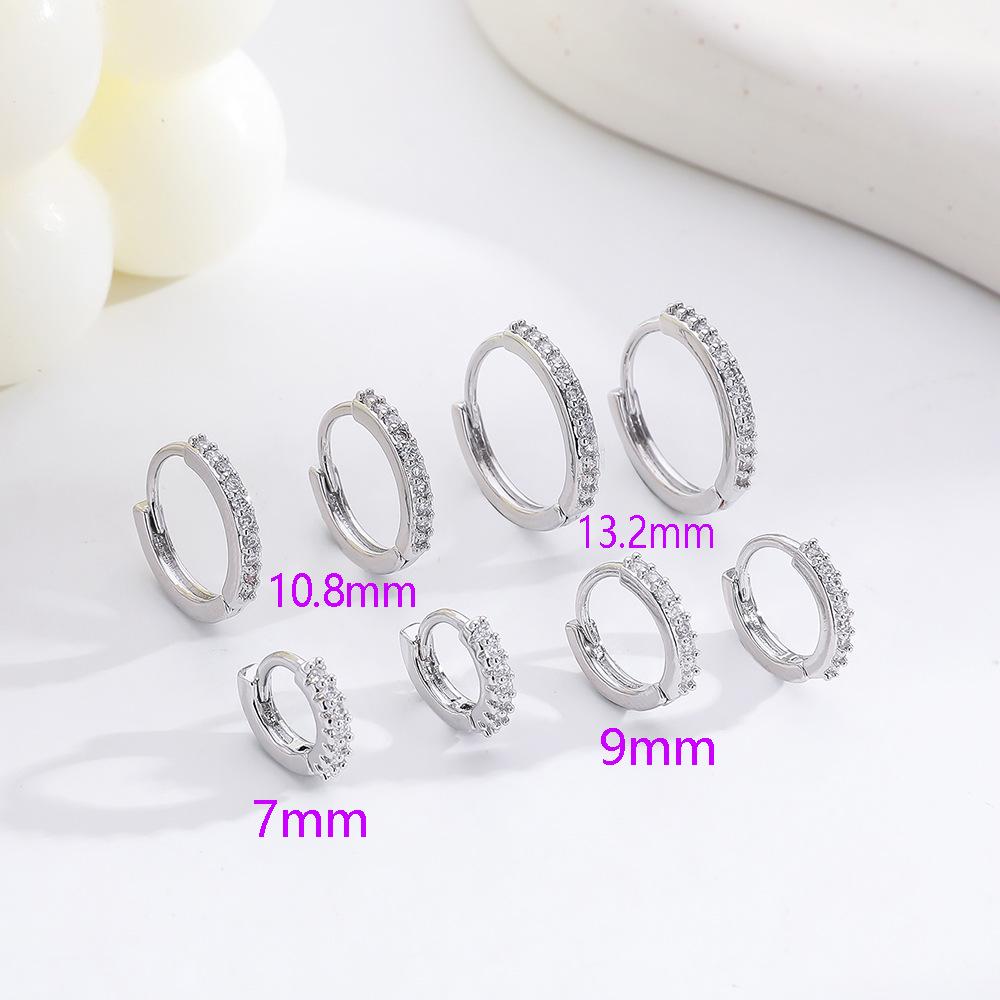 European and American Hot-Selling Diamond Zircon Hoop Earrings - Luxurious Fashion Trend Ear Clips