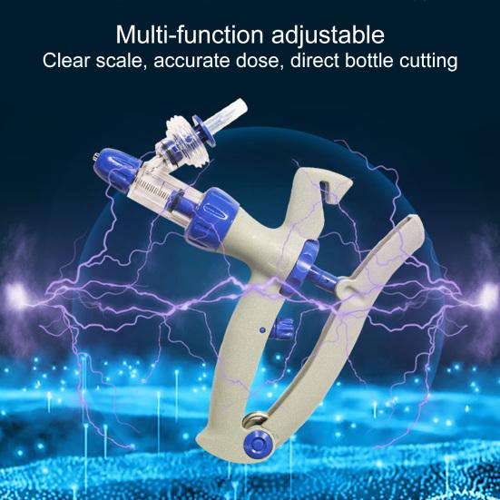Yousheng 1 Set 1ml/2ml/5ml Pet Syringe Clear Scale Continuous Injection Adjustable Veterinary Automatic Injector Syringe for Poultry