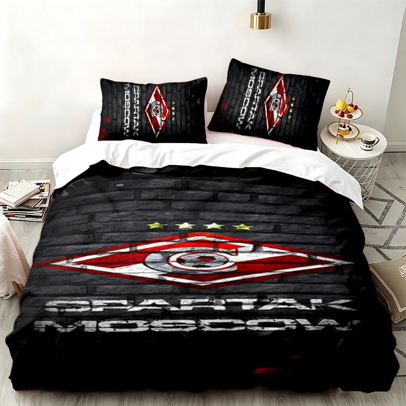 FC Spartak Moskau 3-teiliges Set Perfekt für das Schlafzimmer Bequemes Bettwäsche-Set enthält einen Bettbezug und zwei Kissenbezüge Ideales Geburtstags- oder Weihnachtsgeschenk