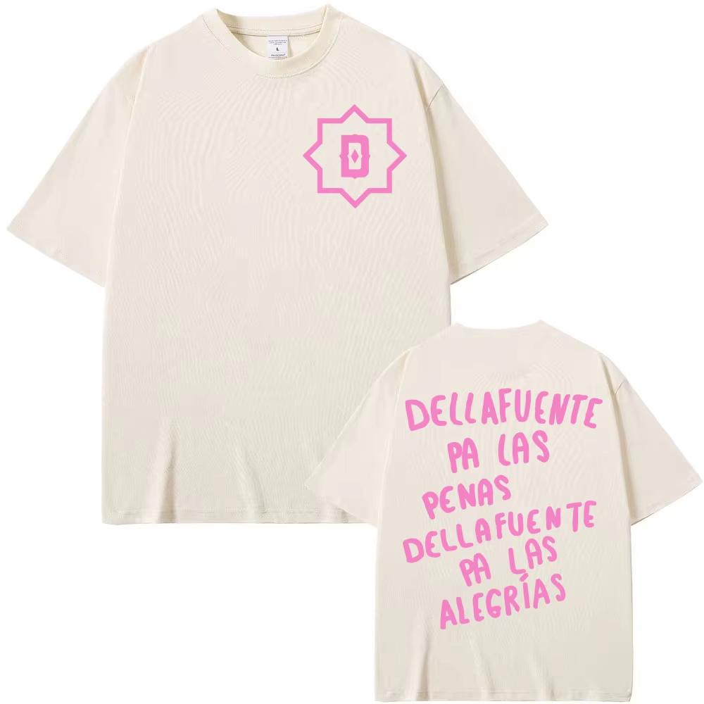 Rapper Dellafuente Pa Las Penas Dellafuente Pa Las Alegrías Print T Shirts Men Women Vintage Casual pure Cotton Tshirt