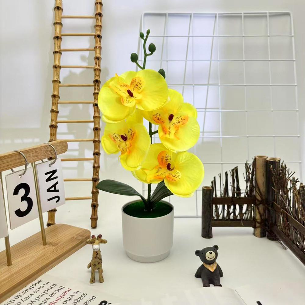 Phalaenopsis Artificial Potted Plant Silk Fabric Material Props Photography