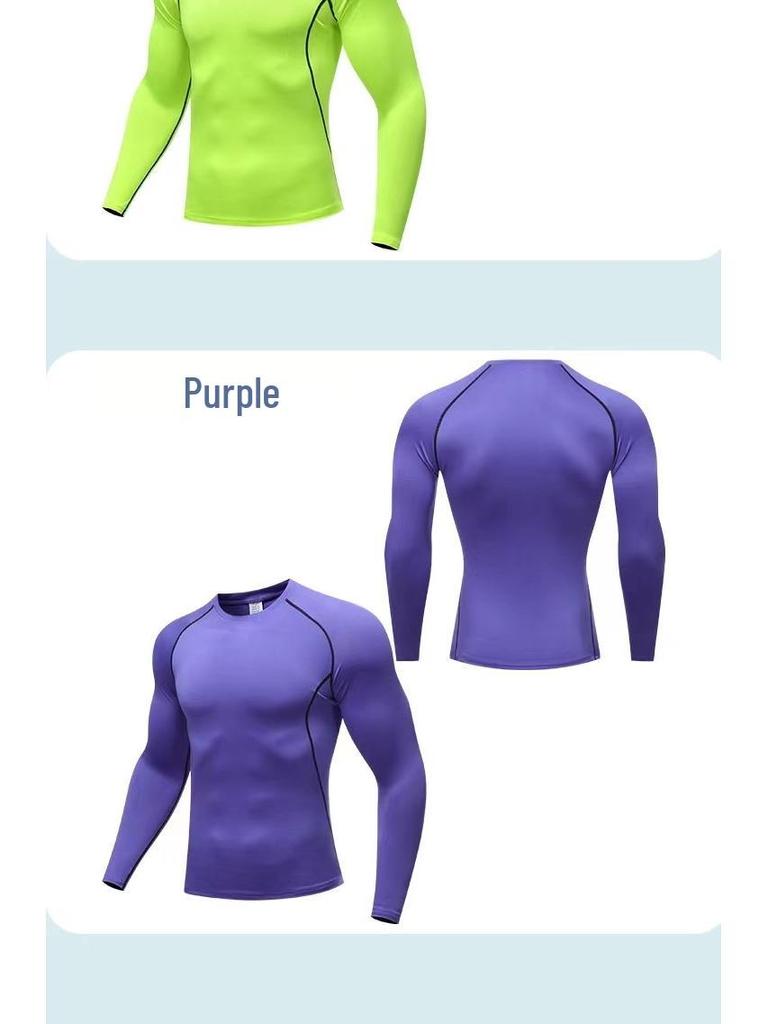 Men's Pro High-Elastic Sports Tights and Quick-Drying T-Shirts for Running, Fitness, Basketball, and Training