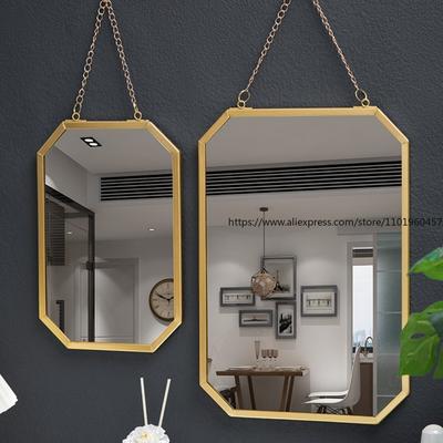 Nordic-Style Wrought Iron Square Wall-Mounted Mirror BathroomWall-Mounted Vanity Mirror Wall-Mounted Makeup