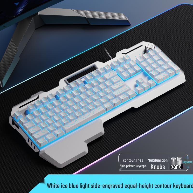 Qianxingzhe GX810 Wired Mechanical Feel Gaming Keyboard & Mouse Set for Esports & Office Use