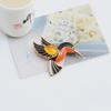 Charming Japanese Girl Cartoon Parrot & Crane Brooch - Creative Small Pin Badge for Versatile Decoration