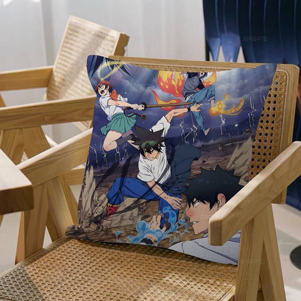 G-Gott des Anime High School Kissenbezüge Cartoon Sofa Dekoratives Zuhause Beidseitig bedruckt Kurzer Plüsch Niedlicher Kissenbezug