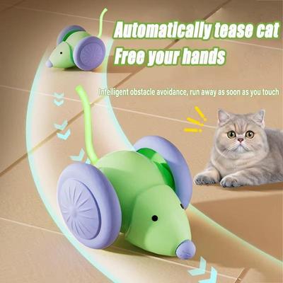Electric Mouse Car Pet Toys Interactive Cat Toy Automatic Teaser with Intelligent Obstacle Avoidance Pet Products