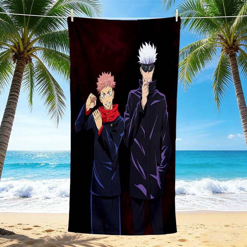 1Pc Jujutsu Kaisen Characters Beach Towel, Quick Dry, Multi-Use for Beach Pool Gym Yoga Home Travel, Christmas, Halloween, Xmas Gift M928156