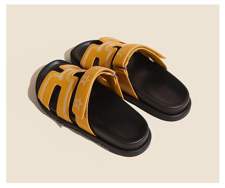 Women's Thick Bottom Velcro Soft Sole Sandals: Comfortable, Non-Tiring, Casual Summer Outdoor Slippers.