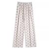 Grey Bow Glutinous Rice Yamamoto Pants Women's Spring and Autumn Vertical Straight Tube Small Lazy Casual Wide-leg Pants