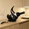 Flame Shaped Rack 3D Printed Wine Bottle Holder, Modern Sculptural for Home Ornament Bar, Decorative Tabletop Storage Stand, Creative Gift Holder