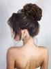ALAN EATON Claw Clip Messy Bun Hair Piece for Women BLonde Synthetic Wavy Curly Ponytail Hairpiece for Daily Wear Multi-color Option 10 Inch