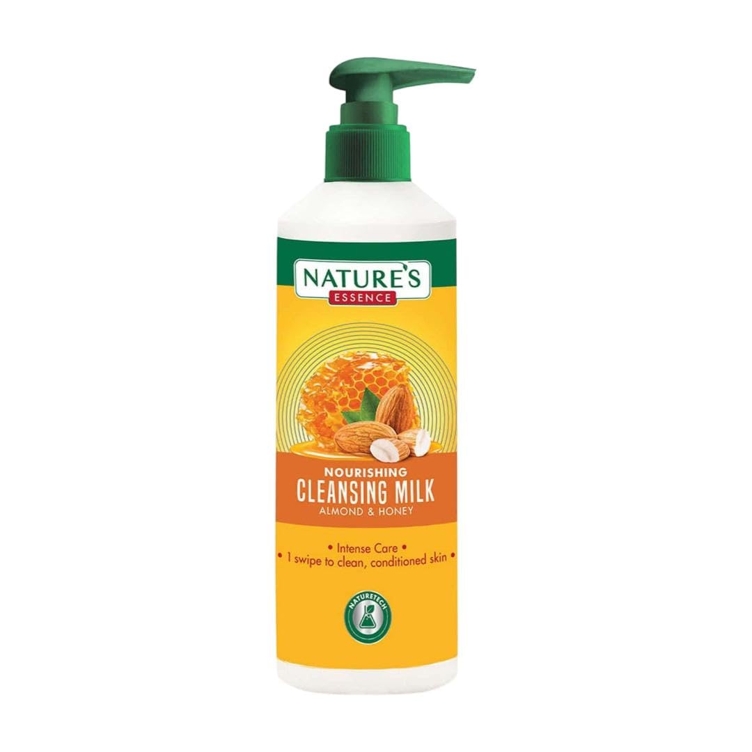 NATURE S ESSENCE Nourishing Cleansing Milk Almond & Honey, White, Fresh, 400 ml (Pack of 1)