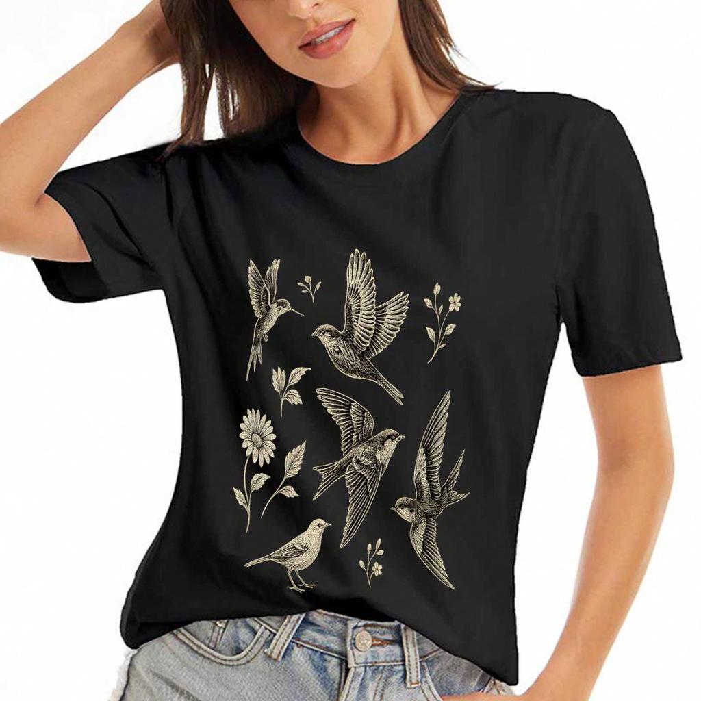 Upside Down Chick unisex Cotton T Shirt, Premium Quality Print, Durable, Casual Fashion, Funny Dead Bird Tee, Cartoon Graphic Top, Unique Design For ,