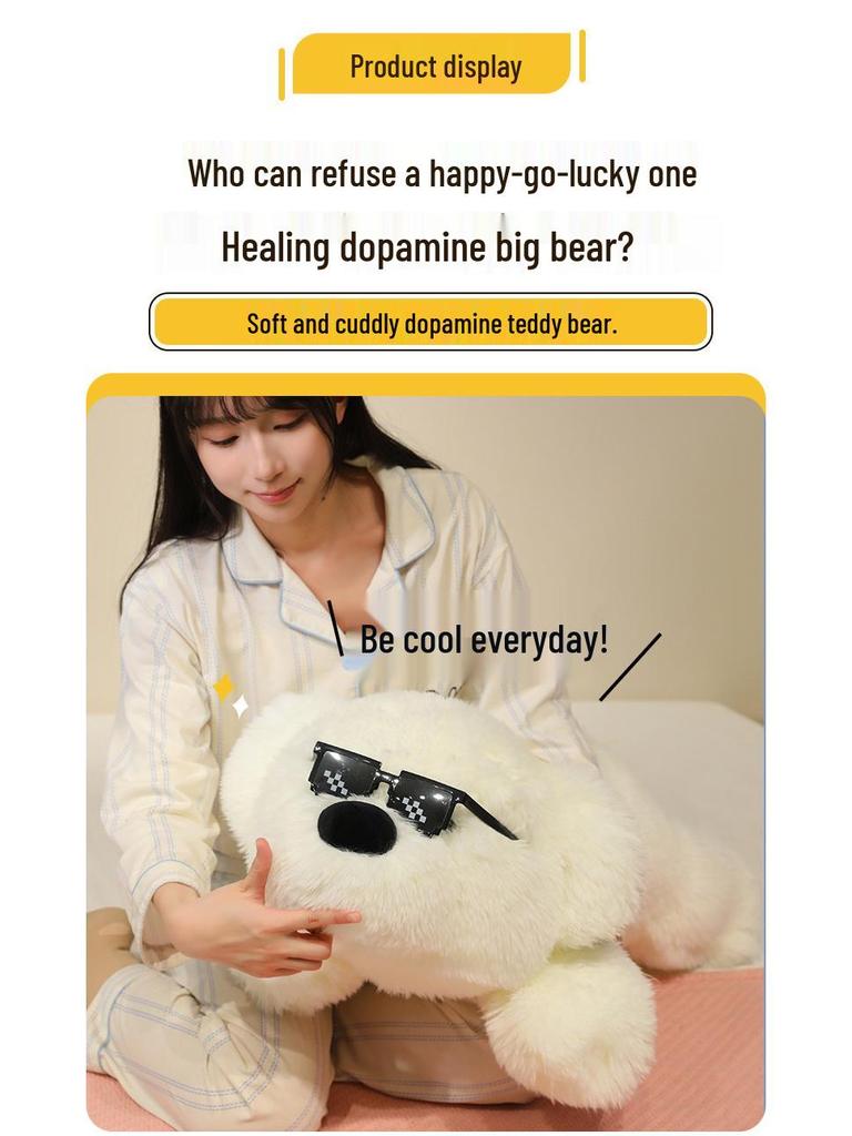 Extra Large Long-Haired Dog Plush Pillow – Bear Hug Sleeping Pillow Gift for Girls