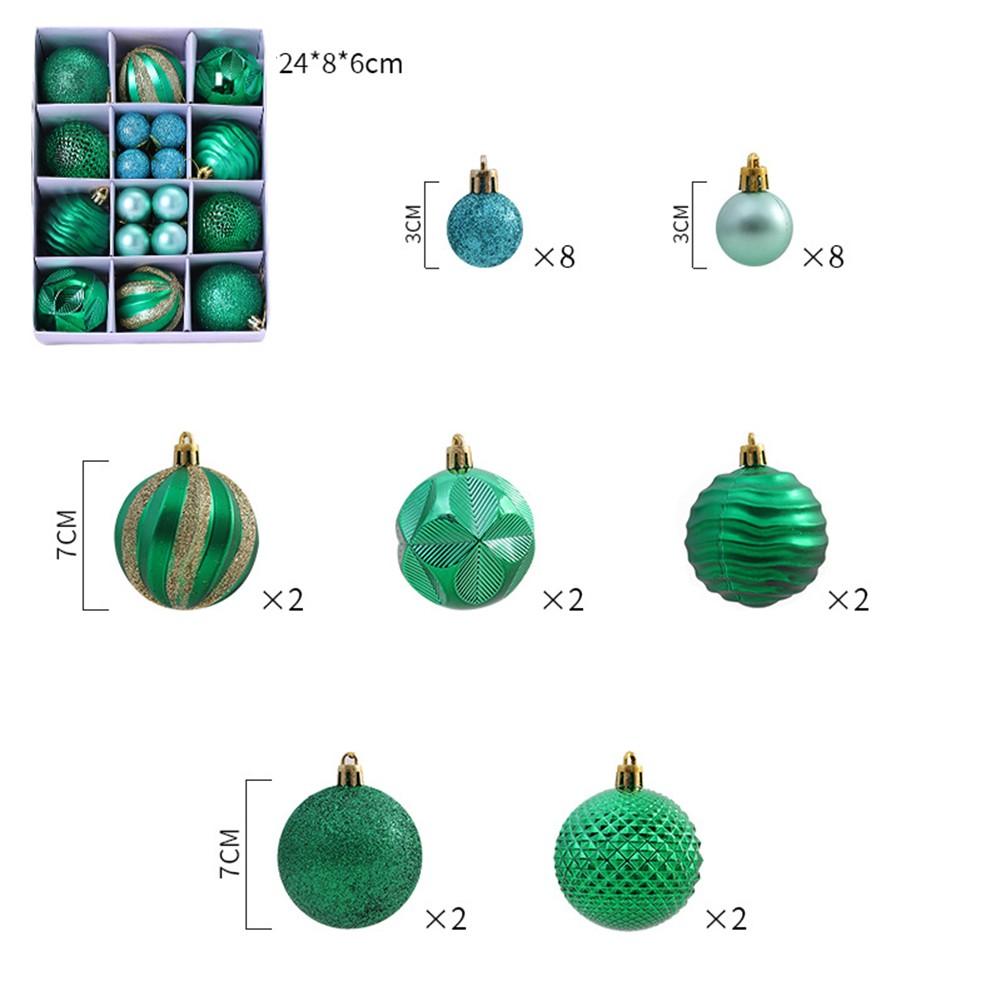 Stylish 26PCS Shatterproof Christmas Decorations Baubles Tree Pendants Green