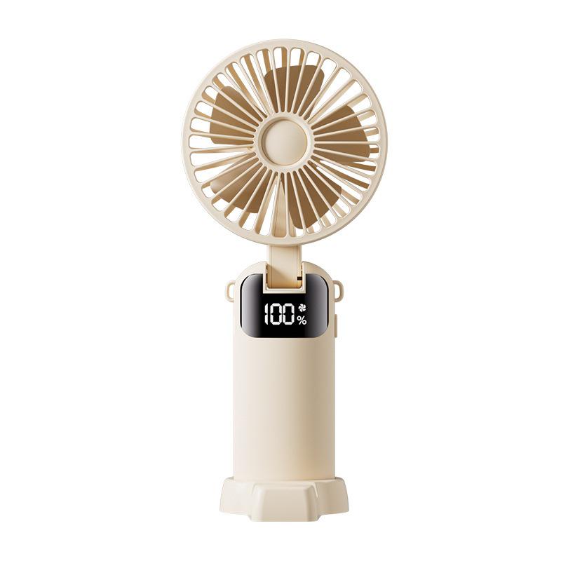 Foldable Mini Fan with Digital Display for Desk, Dorm, or Outdoor Use