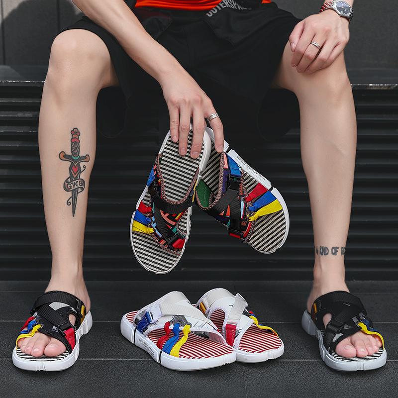 2025 Handmade Breathable Beach Sandals Men's Braided Colour Outdoor Slippers Anti-Slip Sole Summer Casual Shoes Euro 38-45