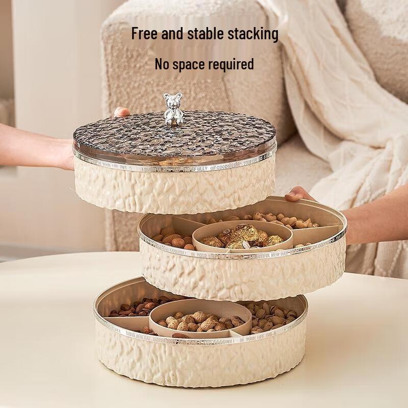 Miling Two-Tier Transparent Grey Snack & Fruit Plate