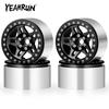 YEAHRUN 4pcs Aluminum Alloy Beadlock 2.2 inch Wheel Rims Hubs for Axial SCX10 Wraith TRX-4 1/10 RC Crawler Car Upgrade Part
