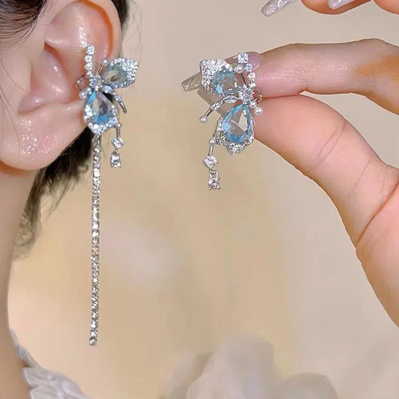 

Romantic Pink Sweet Zircon Flower Earrings Super Fairy French Temperament Stud Earrings Jewelry Accessories Gift for Women