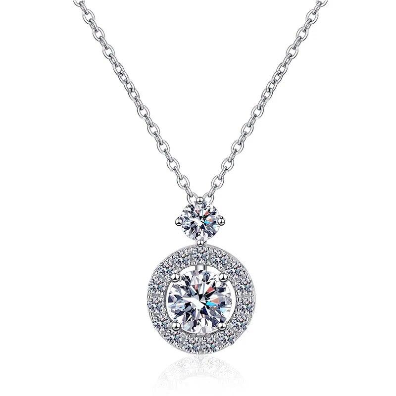 D color 1.3carat Real Moissanite Necklace for Women Flawless Sparkly Lab Diamond Pendant S925 Sterling Silver Jewelry