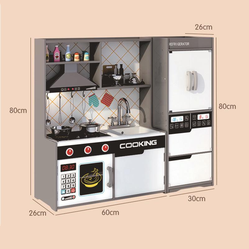 Wooden Kitchen Toy Set: Sound & Light Role-Play Cooking Experience for Kids