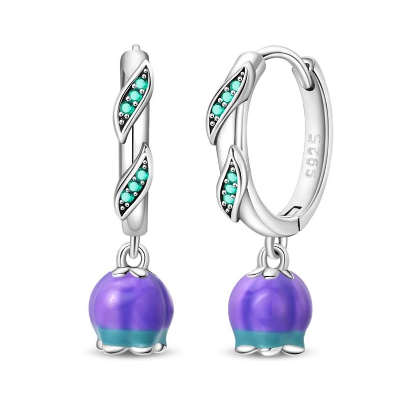 Original 925 Sterling Silver Tassel Earrings Women 2025 Zircon Ear Studs Sparkling Pave Hoop Earring Anniversary Jewelry Gift