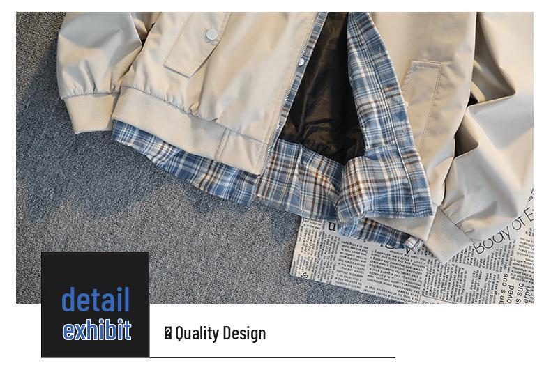 Autumn Youth Plaid Patchwork Casual Jacket - Unisex