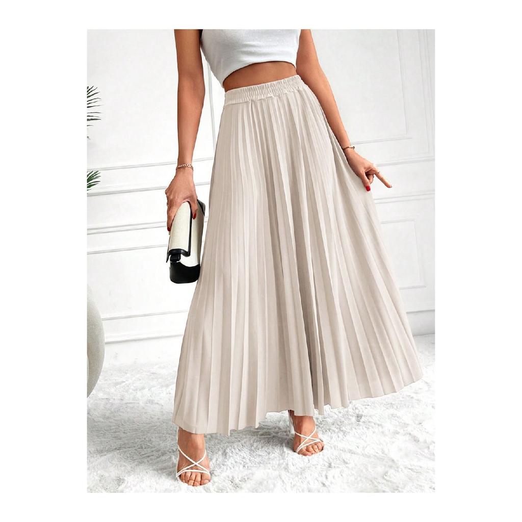 Fusta Pliata De Nurca Cu Talie Elastica