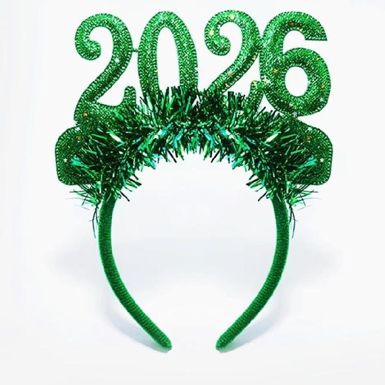 2026 Themed Fabric Hair Accessory Practical Headbands Glittering Numeric Design For Countdown Event Family Gatherings