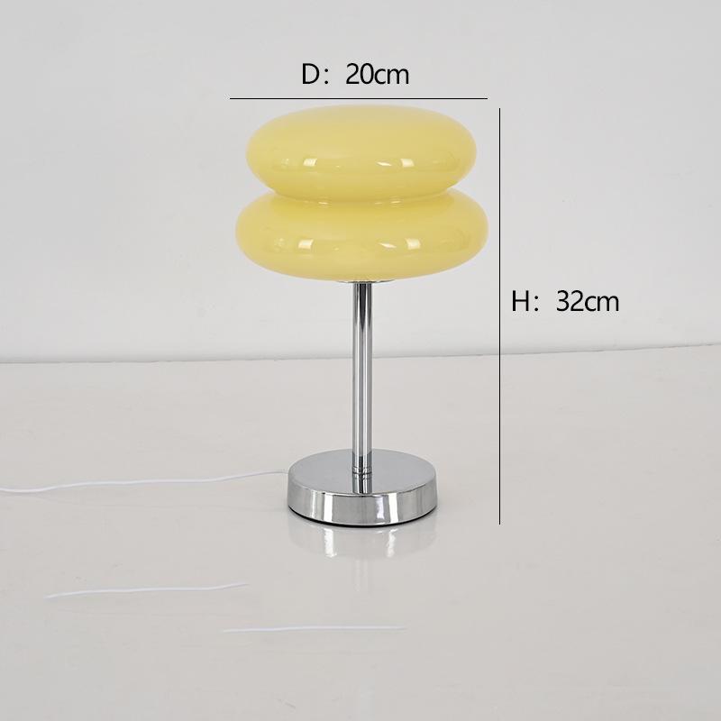 

Настольная лампа стеклянная двухслойная тарталетка античный гриб прикроватная лампа ночник настольные лампы окружающего света жёлтый