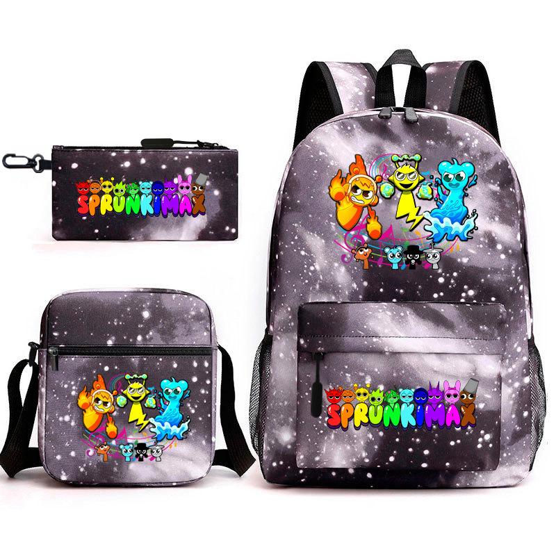 Rhythm Box Peripheral Elementary School Bag Starry Sky Backpack Three-piece Set