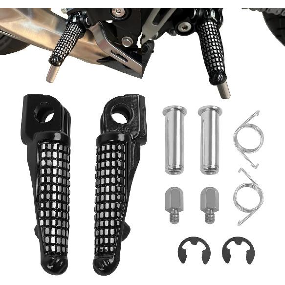 CHIFUN Motorcycle Foot pegs Front Footpeg Footrest Pedal Replacement for Kawasaki ZX-4R ZX4RR ZX4R ZX-4RR 2023-2024 CNC Aluminum Motorcycle Non-slip