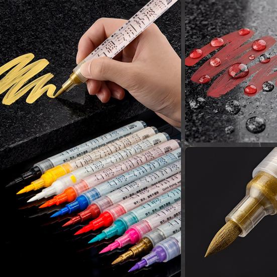 Permanent Paint Pen Oil-Based Markers Quick Dry Waterproof Marking Pens for