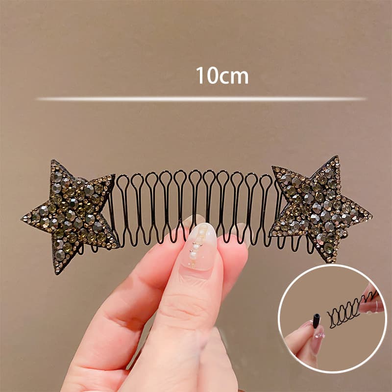 Strassfransen Haarspange Fünfzackiger Stern Unsichtbarer Haarkamm Ausgefranster Kamm