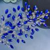DZ224 Luxury Crystal Bridal Headwear Blue Rhinestone Bride Tiara Fashion Wedding Hair Jewelry Accessories for Women Headpieces