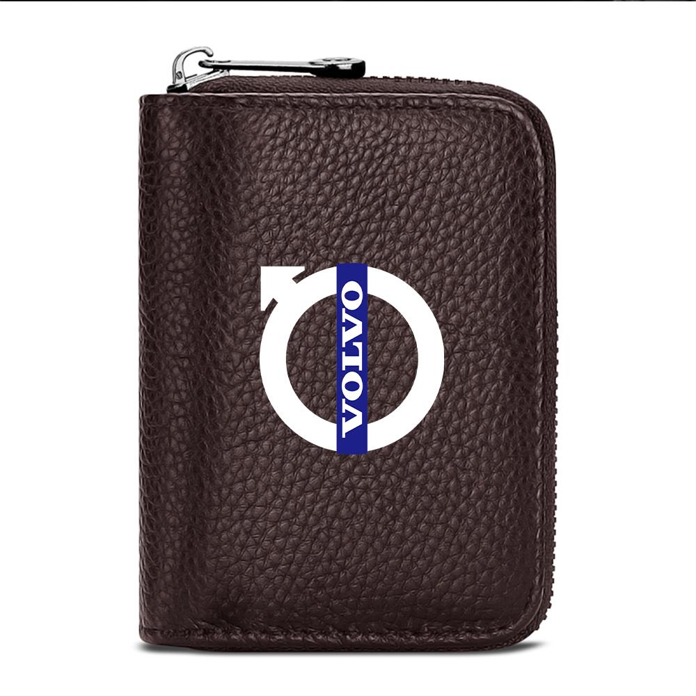 PU Leather Short Wallet With Zipper Coin Pocket Vintage Big Capacity Short Money Purse Card For Volvo XC90 XC60 C30 S60 C70 XC40 FK4