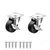 1/1 inch PVC Furniture Casters Wear Resistant Mute Universal Heavy Trolley Wheels 161 Degrees Swivel Castor Accessory