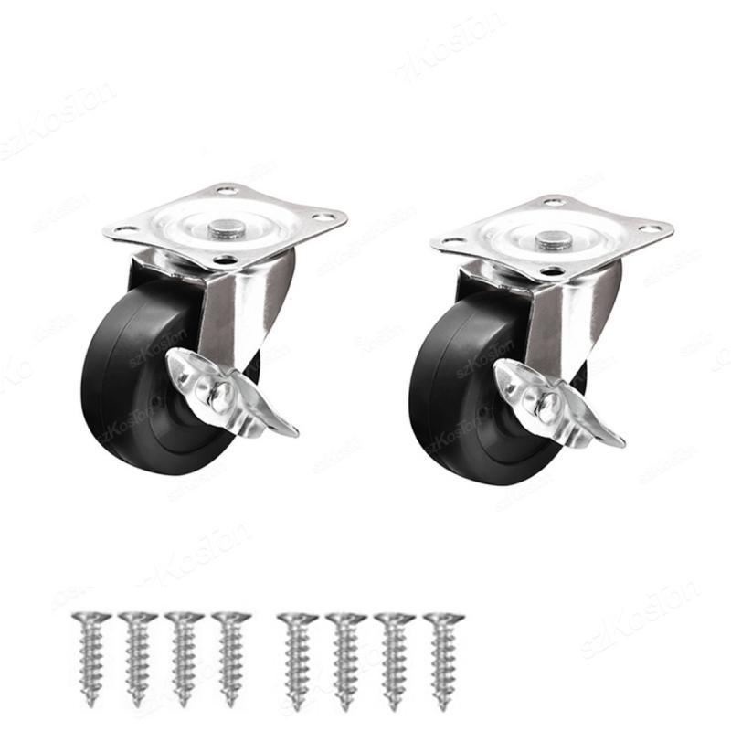 1/1 inch PVC Furniture Casters Wear Resistant Mute Universal Heavy Trolley Wheels 161 Degrees Swivel Castor Accessory