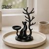 Decorative Trinket Tray Cute Cat Tree Branch Jewelry Organizer, 3D Printed Earring Bracelet Hair Bedroom Dresser Decor Tie Storage Holder, Display