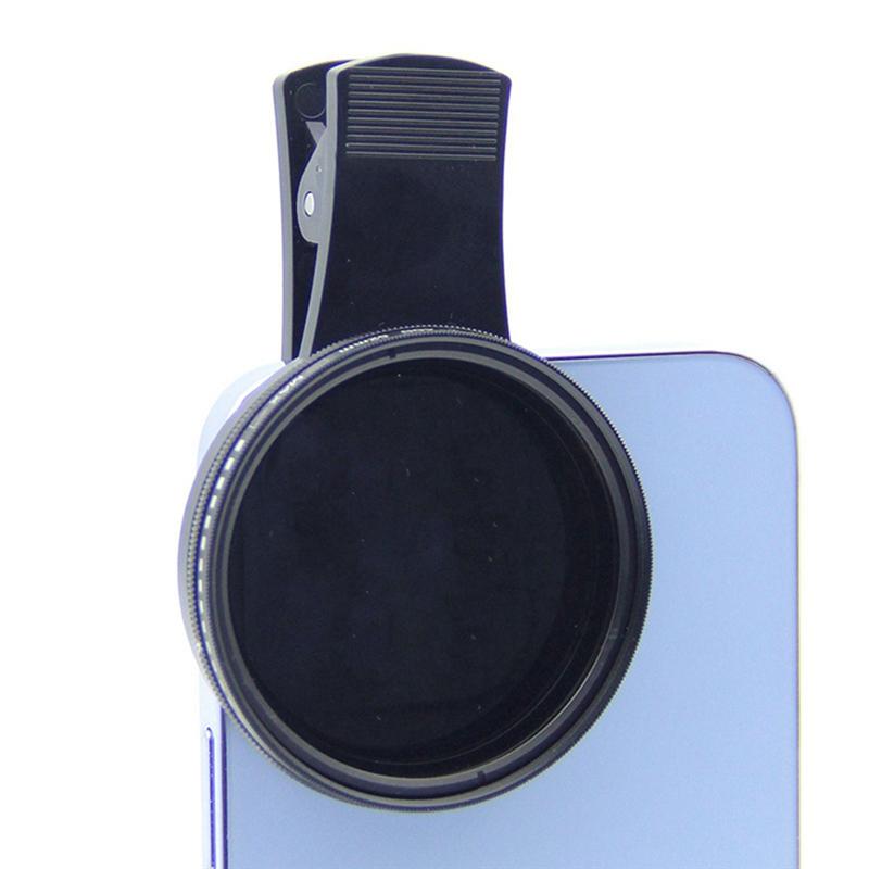 New Arrival 52Mm Phone ND Filter ND2 To ND400 Clip-On Variable Neutral Density Filter For Phone Mobile Smart Phone Camera