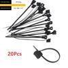 20Pcs Nylon Plastic Push Mount Cable Zip Ties Self Locking Wire Harness Fastener Clips For Car Automotive Wiring Management