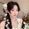 Fairy White Lily Bud Lace Tassel Hair Clip