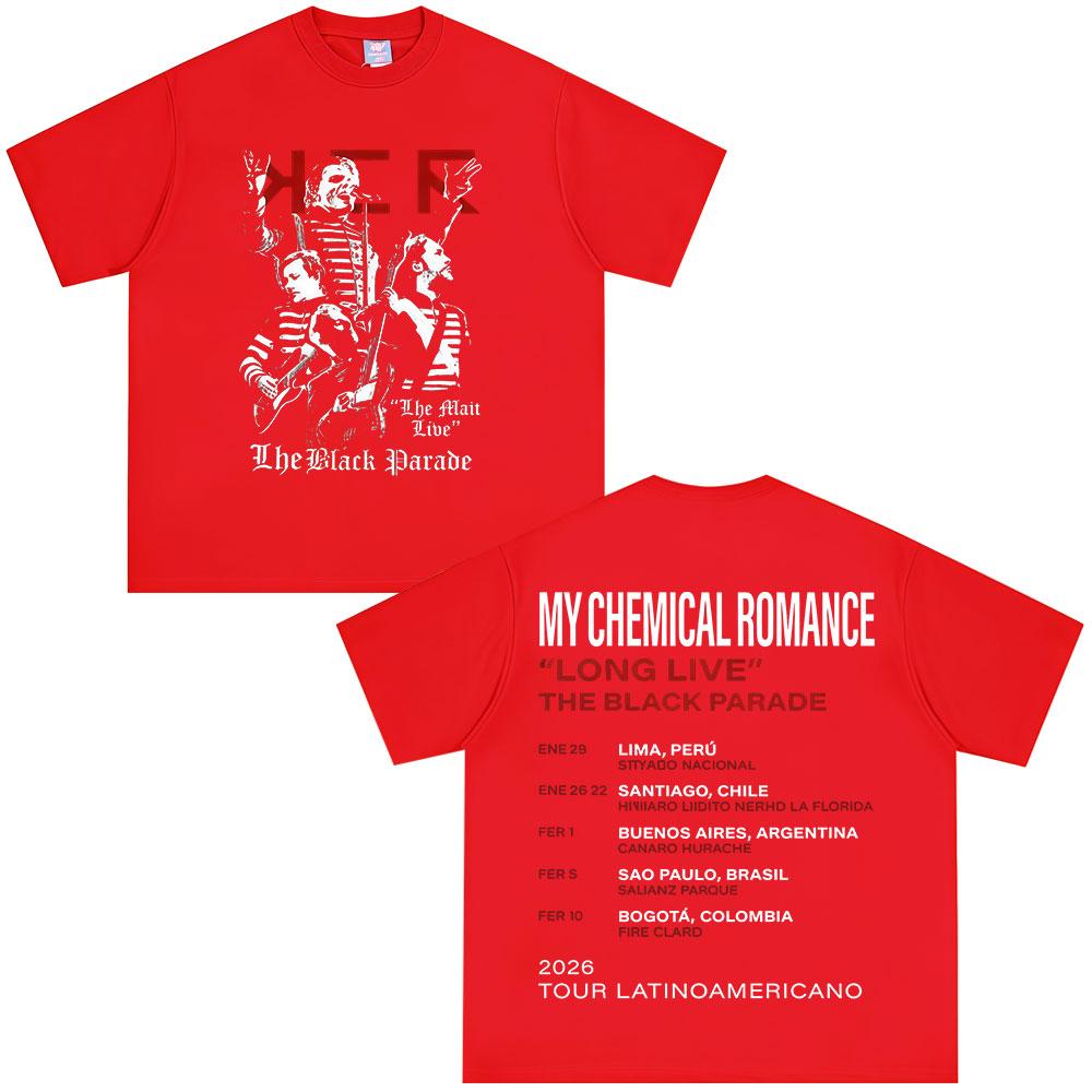 

The Black Parade 2026 Tour Tshirts Rock Band My Chemical RoUnisexce Tshirt Unisex Women Clothing Hip Hop Vintage Y2K Top Streetwear S