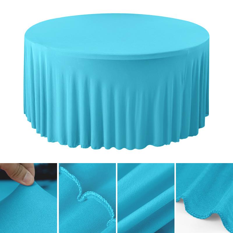 4/5/6FT Round Tablecloth Circular Polyester Table Cover Polyester Table Cloth for Hotel Banquet Birthday Party Table Decor